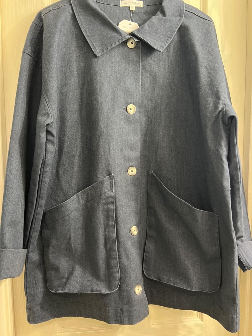 Mododoc Navy Utility Button-Front Jacket